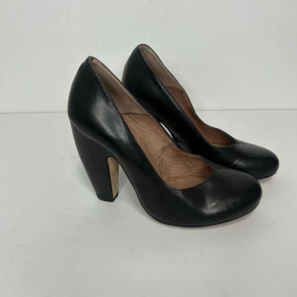 OFFICE London Black Leather Heel Pumps Size 37 - Picture 4 of 10